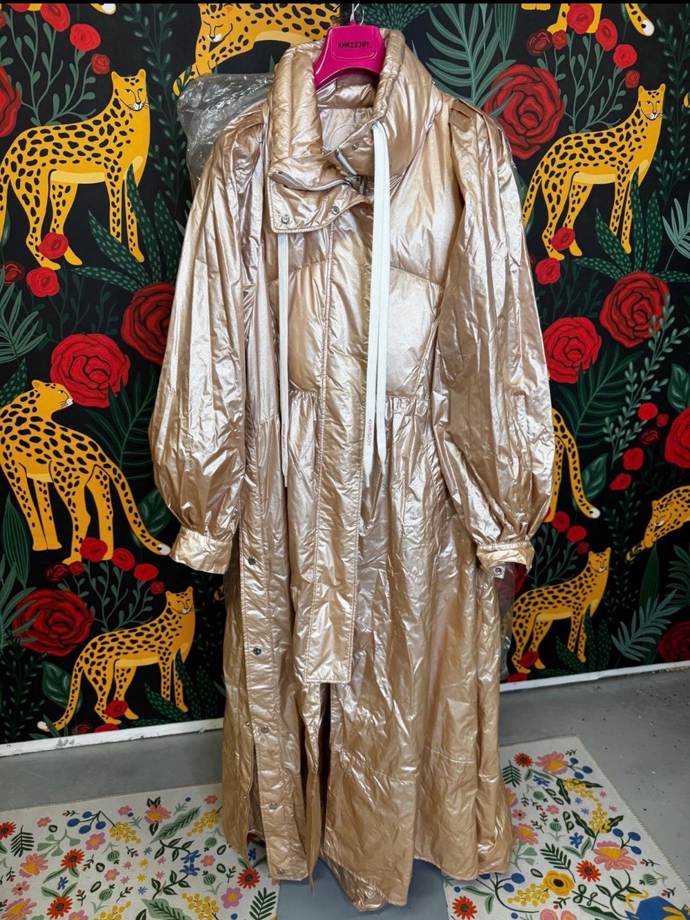 KHRISJOY Fairy Raincoat in Beige Glitter NWT